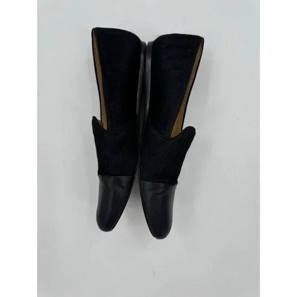 Nurture Womens Black Leather & Bovine Hair Reikel Loafers Size 8M - Picture 4 of 9